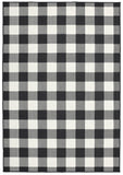 3?x5? Black and Ivory Gingham Indoor Outdoor Area Rug