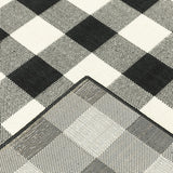 3?x5? Black and Ivory Gingham Indoor Outdoor Area Rug