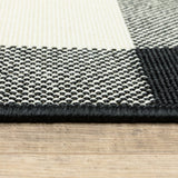 3?x5? Black and Ivory Gingham Indoor Outdoor Area Rug