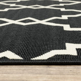 2?x4? Black and Ivory Trellis Indoor Outdoor Area Rug