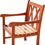Brown Dining Armchair with Diagonal Back