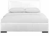 White Upholstered Full Platform Bed