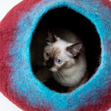 Grey and White Cat Cave Bed