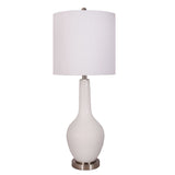 Set of 2 White Modern Glass Table Lamps