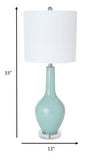 Set of 2 Aqua Modern Acrylic Table Lamps