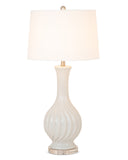 Set of 2 Light Gray Curved Ceramic Table Lamps