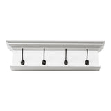 Classic White Four Hook Hanging Coat Rack
