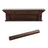 Rustic Natural Wash Wood Four Hook Hanging Coat Rack