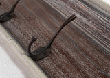 Rustic Natural Wash Wood Four Hook Hanging Coat Rack