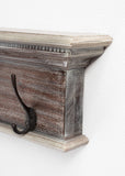 Rustic Natural Wash Wood Four Hook Hanging Coat Rack