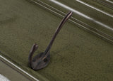 Rustic Antiqued Green Four Hook Hanging Coat Rack
