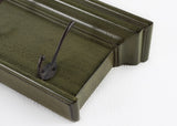 Rustic Antiqued Green Four Hook Hanging Coat Rack