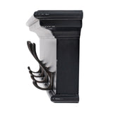 Rustic Antiqued Black and White Four Hook Hanging Coat Rack