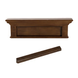 Rustic Mahogany Brown Wood Four Hook Hanging Coat Rack
