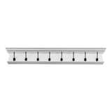 Classic White Wood Eight Hook Hanging Coat Rack