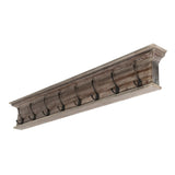Rustic Natural Wash Wood Eight Hook Hanging Coat Rack