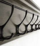 Rustic Antiqued Green Eight Hook Hanging Coat Rack