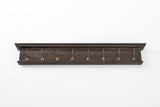 Rustic Black Wash Wood Eight Hook Hanging Coat Rack