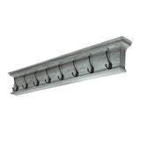 Rustic Antiqued Black and Blue Eight Hook Hanging Coat Rack