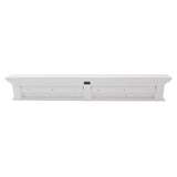 Traditional Classic White Wood Six Hook Hanging Coat Rack