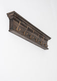 Rustic Black Wash Wood Six Hook Hanging Coat Rack