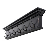 Rustic Antiqued Black and White Six Hook Hanging Coat Rack