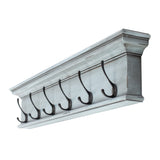 Rustic Antiqued Black and Blue Six Hook Hanging Coat Rack