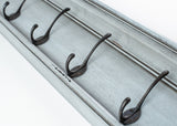 Rustic Antiqued Black and Blue Six Hook Hanging Coat Rack