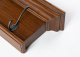 Rustic Mahogany Brown Wood Six Hook Hanging Coat Rack