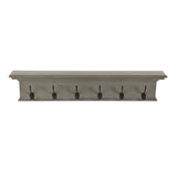 Rustic Antiqued Gray Six Hook Hanging Coat Rack