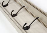Rustic Antiqued Ivory Six Hook Hanging Coat Rack