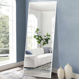 Minimal White Rectangular Full-length Wall Mirror