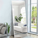 Minimal White Rectangular Full-length Wall Mirror