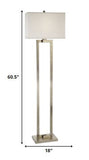Riley 1-Light Brushed Nickel Floor Lamp With Off White Shantung Shade