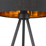 Matte Black and Black Fabric Table Lamp
