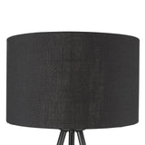 Matte Black and Black Fabric Table Lamp