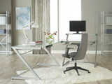 Contemporary Chrome and Frosted Glass Desk