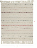 50" X 60" Boho Stripes Ivory and Gray Throw Blanket