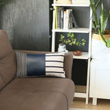 Set of 2 Navy Geometric Shapes Throw Pillow Covers