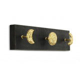 Black and Gold Moon Phase Three Hook Coat Hanger