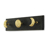 Black and Gold Moon Phase Three Hook Coat Hanger