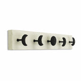 White and Black Moon Phase Five Hook Coat Hanger