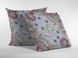 20" Gray Bird Zippered Indoor Outdoor Throw Pillow