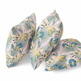 18? Blue Gold Tropical Zippered Suede Throw Pillow