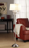 Glamorous Silver and Faux Crystal Candleabra Metal Floor Lamp