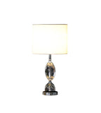 24" Silver Crystal Standard Table Lamp With White Shade