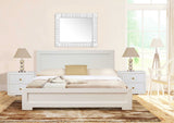 Moma Espresso Wood Platform Queen Bed With Two Nightstands