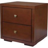 Moma Espresso Wood Platform Queen Bed With Two Nightstands