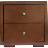 Moma Espresso Wood Platform Queen Bed With Two Nightstands