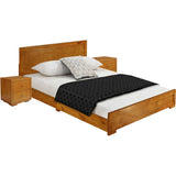 Moma Espresso Wood Platform Queen Bed With Two Nightstands